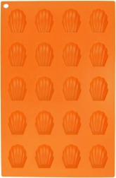 Silikonowa forma do ciasteczek muszelki, pomarańczowa