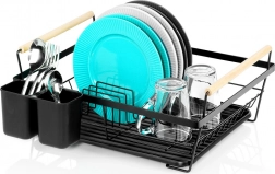 Czarny ociekacz na naczynia 45 × 33 × 18 cm