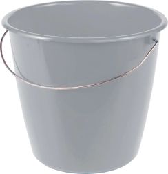Wiadro 5 l z metalowym uchem, szare
