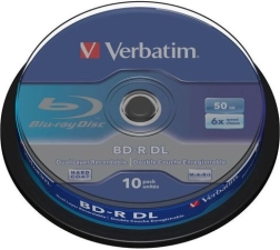 Płyta Blu-ray VERBATIM BD-R DL 50 GB 6x, cakebox 10 szt.