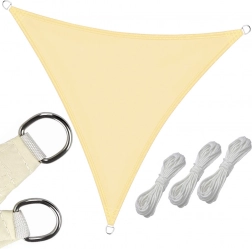 Wodoodporna ogrodowa płachta zacieniająca trójkąt 3 x 3 x 3 m – kremowa