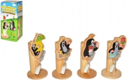 Drewniany stojak na szczoteczkę Krecik z kwiatkiem