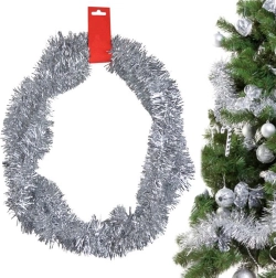 Bożonarodzeniowa srebrna girlanda lametowa 2 m