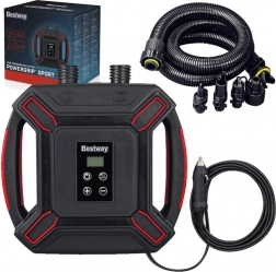 Bestway wysokociśnieniowa elektryczna pompka samochodowa z LCD i 4 adapterami