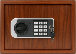 Elektroniczny sejf ścienny z dekorem drewna, podwójny zamek