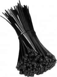 Czarne nylonowe opaski zaciskowe 2,5x120 mm, 100 szt.