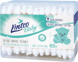 Papierowe patyczki higieniczne LINTEO 100% naturalne, 65 szt. w pudełku