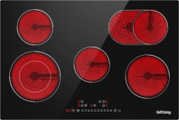 czarna elektryczna płyta kuchenna IsEasy z pięcioma strefami
