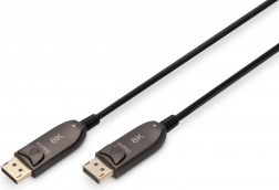 Hybrydowy kabel DisplayPort 1.4 AOC 8K 60 Hz DP–DP 20 m – czarny