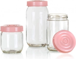 LINZI szklane pojemniki 3 szt., różowy
