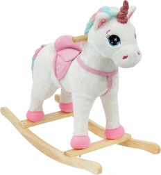 Koń na biegunach – jednorożec z efektami dźwiękowymi 71x30x57 cm