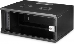 Nadstawna szafa sieciowa 19" 4U SOHO PRO, 240 × 540 × 400 mm, drzwi szklane, nośność 60 kg, czarna