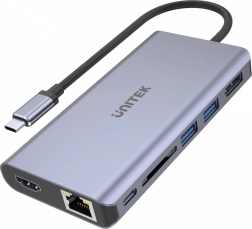 Wielofunkcyjny hub USB‑C 2x USB 3.1, HDMI 2.0, DP 1.4, RJ45, SD, Power Delivery