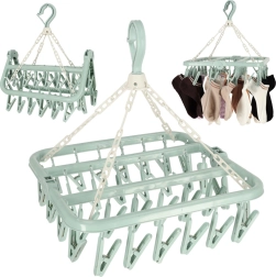 Uniwersalna plastikowa suszarka na pranie z 32 klamerkami niebieska