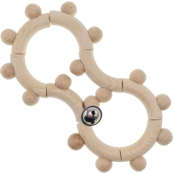 Drewniana grzechotka z dzwoneczkiem