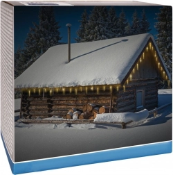 Zewnętrzna świetlna kurtyna LED – sople 6,9 m, 72 LED, ciepła biel