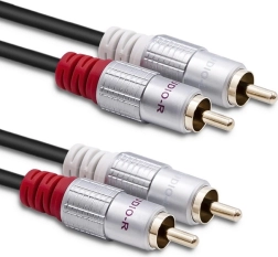 Przewód audio 2×RCA męski – 2×RCA męski 3 m czarny QOLTEC