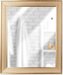 Złote lustro ścienne, prostokątne 49,5 × 59,5 cm