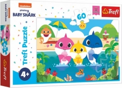 Puzzle Baby Shark – rodzinka rekinów na wakacjach, 60 elementów (33 × 22 cm)