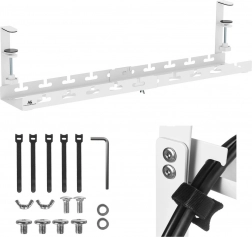 Podbiurkowy organizer kabli Maclean, regulowany, biały