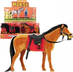 zabawkowy koń z siodłem
