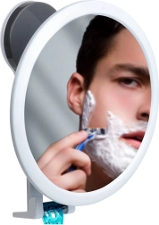 Kosmetyczne lusterko z przyssawką i haczykami 17 cm