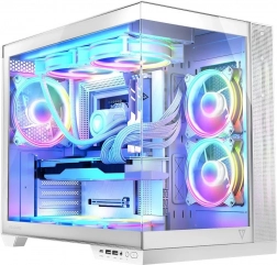 Obudowa komputerowa VOLCANO Panorama Apex ARGB, 7× wentylatorów ARGB, biała