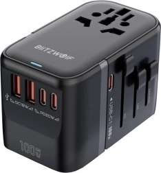 Uniwersalny adapter podróżny BLITZWOLF BW-TA2 z GaN 100 W i szybkim ładowaniem USB-C/USB-A