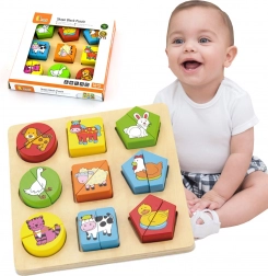 Drewniane edukacyjne puzzle - Zwierzątka