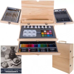 Malarski kuferek ze sztalugą, 83‑częściowy zestaw MAALEO