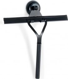 Czarna ściągaczka do szkła z haczykiem na przyssawkę