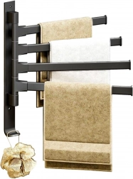 DA261 WIESZAK NA RĘCZNIKI Z RUCHOMYMI RAMIONAMI CZARNY