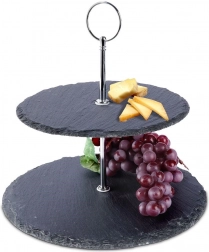 Dwupiętrowy łupkowy etażer 23 cm