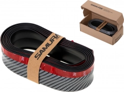 Uniwersalny gumowy spoiler na zderzak z wzorem karbonowym 2,5 m – czarny