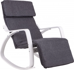 Fotel bujany z regulowanym podnóżkiem od ModernHome