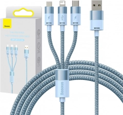 Kabel do ładowania i danych 3w1 BASEUS StarSpeed, USB‑C / micro USB / Lightning, 3,5 A, 1,2 m, niebieski