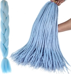 Syntetyczne warkocze – dopinki do włosów – Niebieski