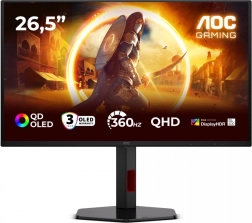 Monitor do gier 26,5" QD‑OLED 360 Hz z pivotem i HDMI/DP