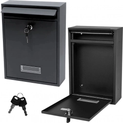 Skrzynka pocztowa z ocynkowanej stali, czarna 32 × 21,5 × 8,5 cm