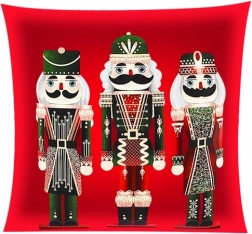 Pluszowa poszewka na poduszkę 40 × 40 cm z motywem NUTCRACKER – Dziadek do orzechów