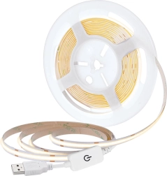 Solight taśma LED COB 5 m ciepła biel 3000 K USB z wyłącznikiem 8 mm