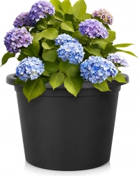 Plastowa donica ogrodowa czarna okrągła 39 cm