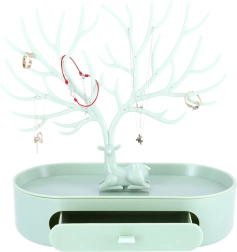 Stojak na biżuterię z poroża – zielony