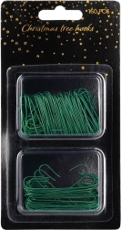 Zielone haczyki do ozdób choinkowych 3,5 i 6 cm, 150 szt.