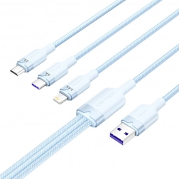kabel USB 3 w 1 6 A 1,5 m niebieski Vention