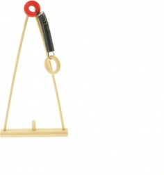 Drewniana huśtawka dla figurek z sprężyną