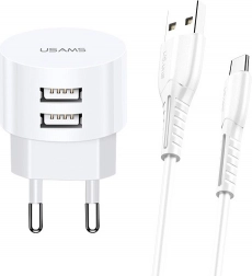 Ładowarka USAMS T20 z 2xUSB i microUSB