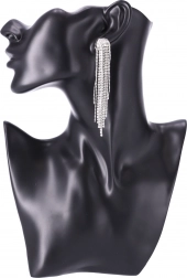 Długie kolczyki z kryształowymi kryształami - srebrne