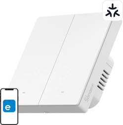 Sonoff M5 Matter inteligentny włącznik ścienny 2‑kanałowy, 86 mm, biały
