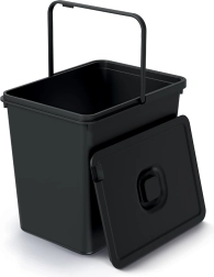 Kosz na śmieci Systema Basic Flap 23 l – czarny z recyklingu